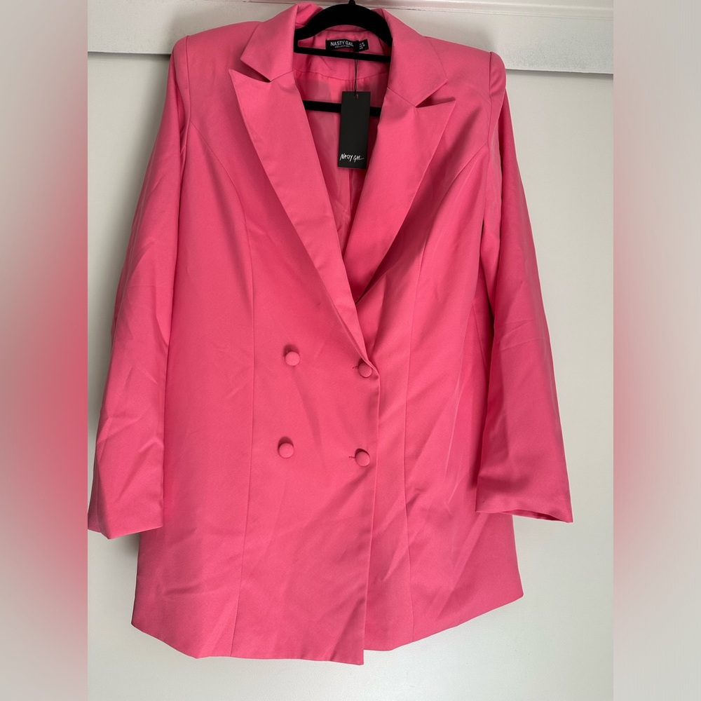 NWT! Nasty Gal Boyfriend Blazer Dress in Hot Pink